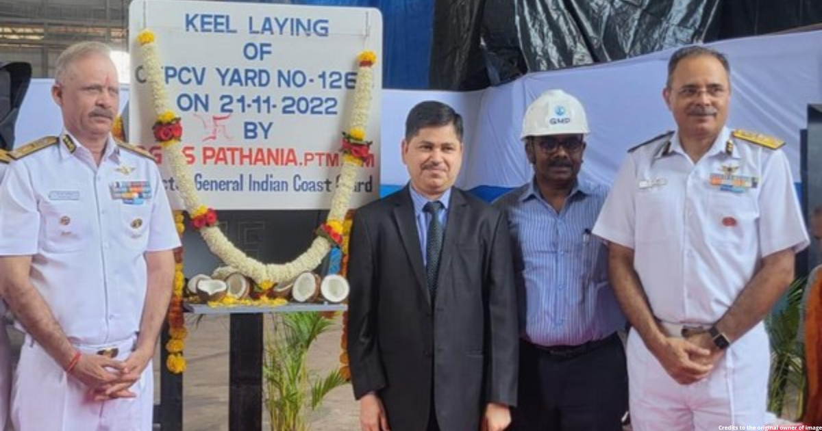Coast Guard chief lays keel for 2 new pollution control vessels at Goa Shipyard